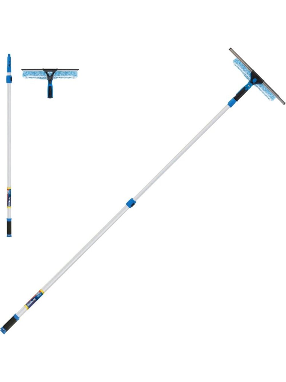 2-in-1 Window Squeegee & Scrubber with 8' Pole - Essential Glass Cleaning Tool